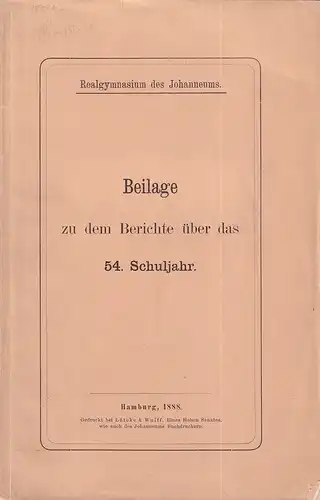 Zum Andenken an zwei verewigte Lehrer des Realgymnasiums des Johanneums zu Hamburg. 