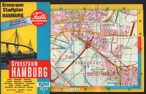 Falk-Plan Hamburg : Großraum Hamburg [No. 102]. 32. Aufl. (Ausgabe 1991/92). Mit Aktualitäts-Siegel. 