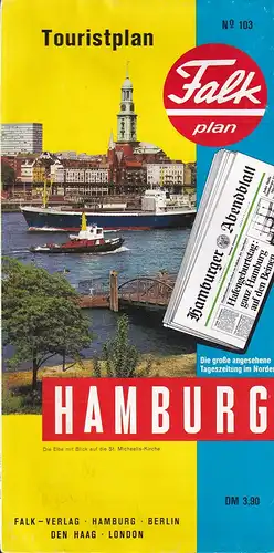 Falk-Plan Hamburg : Touristplan [No. 103]. 35. Aufl. (Ausgabe 1987/88). 