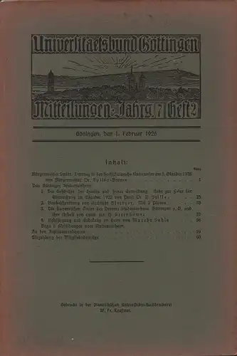 Universitätsbund Göttingen. Mitteilungen, JG 7, HEFT. 
