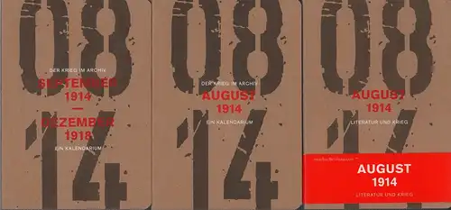 (Jaegle, Dietmar [Hrsg.]): August 1914. Literatur und Krieg. (Hrsg. vom Deutschen Literaturarchiv Marbach). 3 Bde. (= komplett). 