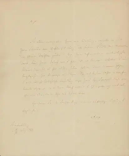 [Adelung, Nikolai (Michael Fedorovic) von].: Handgeschriebener Brief mit Unterschrift (unleserlich). St. Petersburg d. 11. / 23. März 1852. 