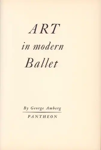 Art in modern ballet.