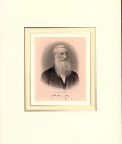 George Bancroft. Stahlstichportrait. Brustbild im Dreiviertelprofil, mit faksimilierter Unterschrift, Bancroft, George