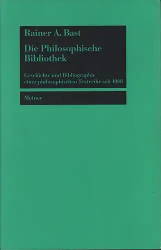 Bast, Rainer A: Die Philosophische Bibliothek. Geschichte und Bibliographie einer philosophischen Textreihe seit 1868. (Sonderausgabe anläßlich des 125jährigen Bestehens der Philosophischen Bibliothek). 