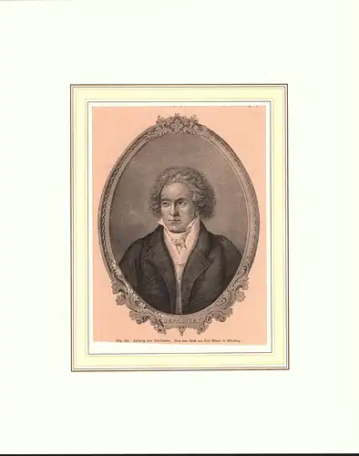 PORTRAIT Ludwig van Beethoven. (1770 Bonn - 1827 Wien, Komponist). Brustbild im Dreiviertelprofil. Holzstich, Beethoven, Ludwig van