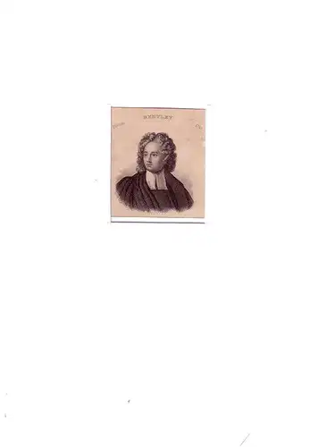 PORTRAIT Richard Bentley. (1662 Oulton - 1742 Cambridge, britischer Bibliothekar, Altphilologe). Schulterstück im Dreiviertelprofil. Stahlstich, Bentley, Richard