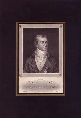 PORTRAIT Karl Christian Ernst von Bentzel Sternau. (1767 Mainz   1849 Mariahalden am Zürichsee, Staatsmann und Schriftsteller). Brustbild im Dreiviertelprofil. Stahlstich von Nordheim nach.. 