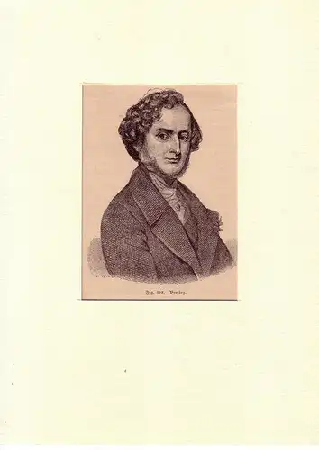 PORTRAIT Berlioz. (1803 La Côte Saint-André - 1869 Paris, Komponist und Musikkritiker). Brustbild im Dreiviertelprofil. Holzstich, Berlioz, Louis Hector