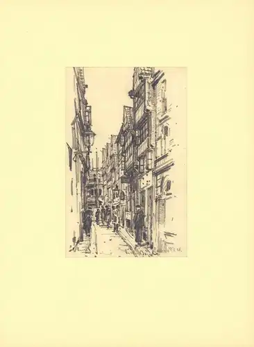 Springeltwiete. Bleistiftzeichnung, vom Künstler signiert u. datiert "27. 5. 28.", Bögel, Oscar (1871-1964)