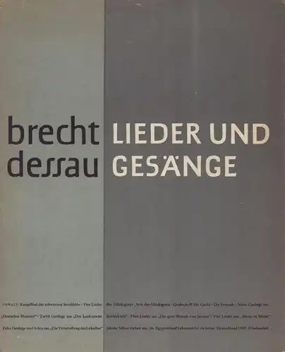 Lieder und Gesänge. Veröffentlichung der Deutschen Akademie der Künste.