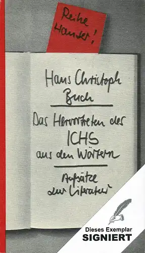 Buch, Hans Christoph: Das Hervortreten des Ichs aus den Wörtern. Aufsätze zur Literatur. 