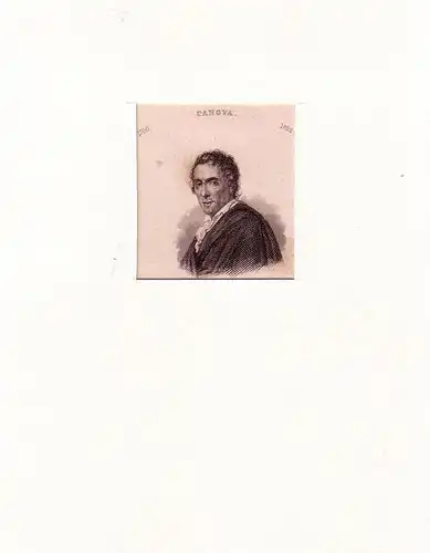 PORTRAIT Antonio Canova. (1757 Possagno bei Bassano del Grappa - 1822 Venedig, italienischer Bildhauer). Schulterstück im Halbprofil. Stahlstich, Canova, Antonio