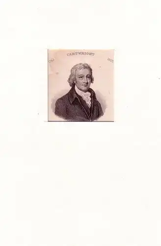 PORTRAIT Edmond Cartwright. (1743 Marnham, Nottingham - 1823 Kent; britischer Theologe, Erfinder). Schulterstück im Dreiviertelprofil. Stahlstich, Cartwright, Edmond