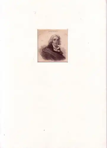 PORTRAIT Marie-Joseph de Chénier. (1764 Konstantinopel - 1811 Paris, französischer Schriftsteller). Schulterstück im Dreiviertelprofil. Stahlstich, Chénier, Marie-Joseph