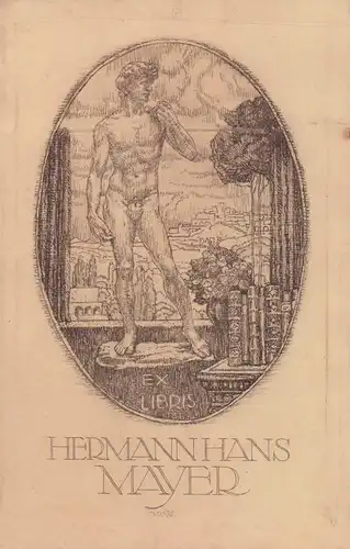 EXLIBRIS Hermann Hans Mayer. Orig.-Radierung in Braundruck, Cissarz, Johann Vincent