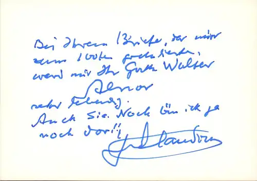 Claudius, Hermann, deutscher Lyriker und Erzähler (1878-1980): Eigenhänd. Karte mit dreifacher U. O. O. u. J. (Grönwohld, Dezember 1978). 