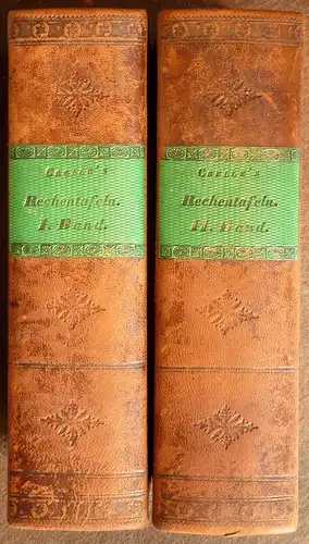 Crelle, A[ugust] L[eopold]: Rechentafeln welche alles Multipliciren und Dividiren mit Zahlen unter Tausend ganz ersparen, bei grösseren Zahlen aber die Rechnung erleichtern und sicherer machen.. 