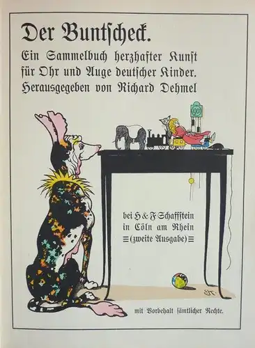Der Buntscheck. Ein Sammelbuch herzhafter Kunst für Ohr und Auge deutscher Kinder [Originalausgabe].