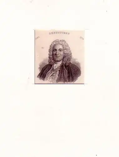 PORTRAIT Philippe Destouches. (1680 Tours    1754 Château de Fortoiseau à Villiers en Bière, französischer Schauspieler u. Schauspiel Direktor, Theater Schriftsteller). Schulterstück im.. 