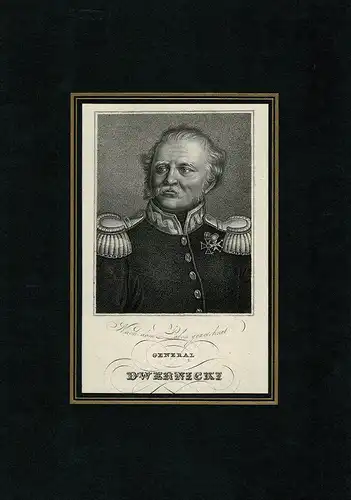 PORTRAIT Dwernicki. (1779 Warschau - 1857 Lopatyn, General). Brustbild im Dreiviertelprofil. Lithographie, Dwernicki, Józef