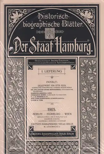 Eckstein, Julius (Hrsg.): Der Staat Hamburg. Redaktion: Alexander Engel. Geleitwort von Otto Puch. LIEFERUNG 1 (von 15) apart. 