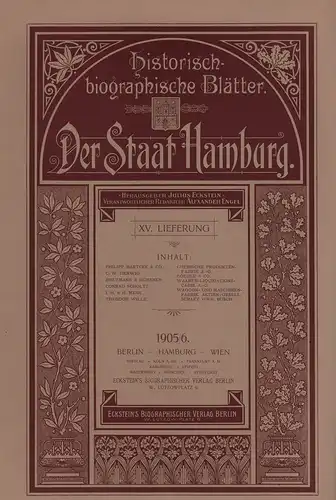 Eckstein, Julius (Hrsg.): Der Staat Hamburg. Redaktion: Alexander Engel. LIEFERUNG 15 (von 15) apart. 
