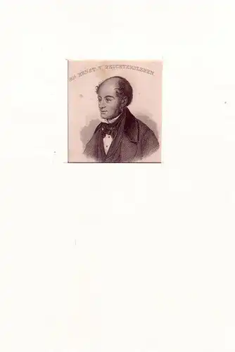 PORTRAIT Ernst von Feuchtersleben. (1806 Wien - 1849 ebda., österreichischer Popularphilosoph, Arzt, Lyriker u. Essayist). Schulterstück im Halbprofil. Stahlstich, Feuchtersleben, Ernst von