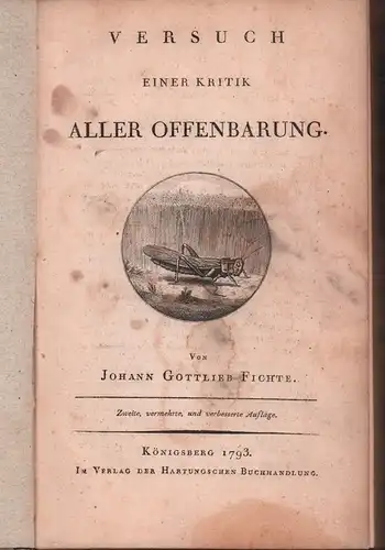 Fichte, Johann Gottlieb: Versuch einer Kritik aller Offenbarung. 2., vermehrte u. verbesserte Aufl. 