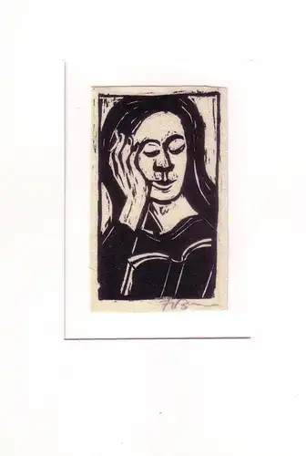 Lesende Frau. Holzschnitt auf Japan, Fitzgibbon, Brian