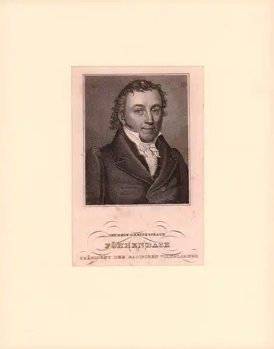 PORTRAIT Föhrenbach. (1767 Siegelau-1841 Freiburg, Jurist, Politiker). Brustbild im Dreiviertelprofil. Stahlstich, tls. in Punktiermanier, Föhrenbach, Matthias