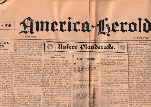 Freudenthal, Berthold: Streiflichter aus dem amerikanischen Straf- und Erziehungswesen. In: America-Herold. [Zeitung / Deutsche Ausgabe]. 8. Mai 1928 / 10. Mai 1928, S. 10. 