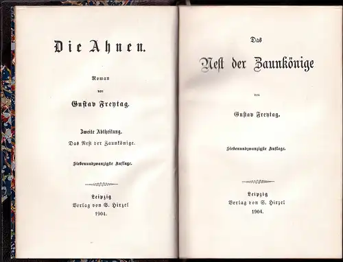 Freytag, Gustav: Das Nest der Zaunkönige. 27. Aufl. 
