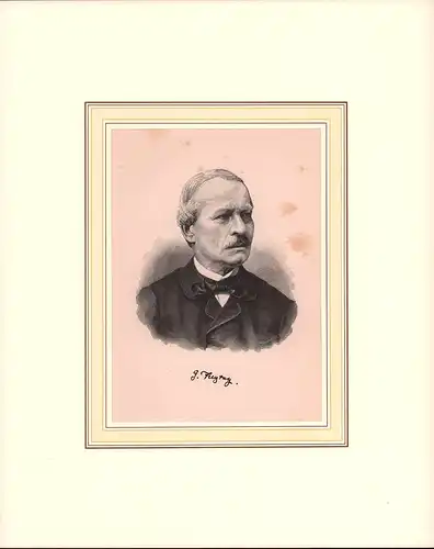 PORTRAIT Gustav Freytag. (1816 Kreuzburg - 1895 Wiesbaden, Schriftsteller, Journalist). Schulterstück im Dreiviertelprofil. Holzstich von R. Henkel, Freytag, Gustav
