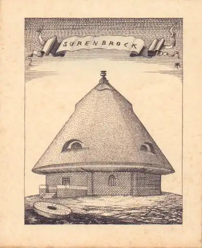 EXLIBRIS Surenbrock. Kupferstich. Mit Monogramm, Friedrich, Alexander