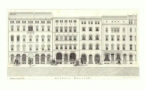 Fuchs, Charles: Großer Burstah. Federlithographie.