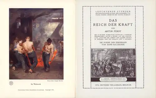 Fürst, Artur: Das Reich der Kraft. Hrsg. von Franz Goerke. Mit einem Anhang: "Die Poesie der Eisenbahn" von Hans Baluschek. 