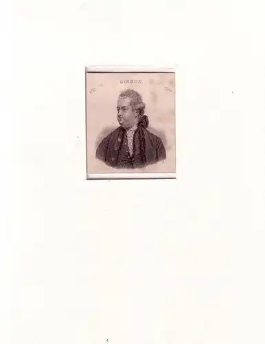 PORTRAIT E. Gibbon. (1737 Putney - 1794 London, britischer Historiker). Schulterstück im Halbprofil. Stahlstich, Gibbon, Edward