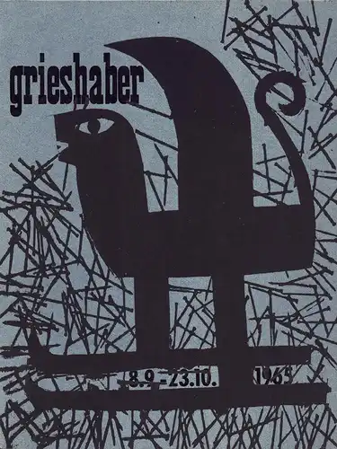 Grieshaber, HAP: Winter 65/66. Mit 8 Holzschnitten, vom Stock auf schwarzem Ingres-Bütten gedruckt [Stuttgart, 8.9.-23.10. 1965]. 