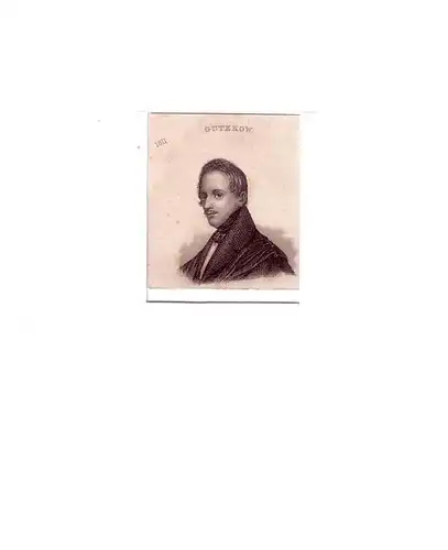 PORTRAIT Karl Gutzkow. (1811 Berlin - 1878 Sachsenhausen, deutscher Schriftsteller und Journalist). Schulterstück en profil. Stahlstich, Gutzkow, Karl Ferdinand