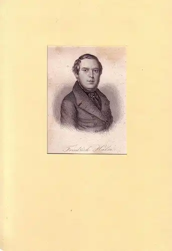 PORTRAIT Friedrich Halm. (1806 Krakau - 1871 Wien, Dichter und Beamter). Brustbild en face. Stahlstich, Halm, Friedrich [d.i. Eligius Franz Joseph Frhr.von Münch-Bellinghausen]