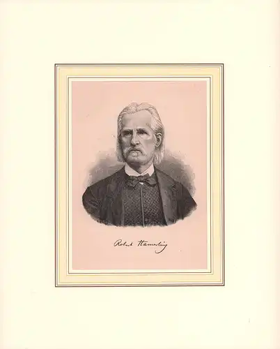 PORTRAIT Robert Hamerling. (Eigtl. Rupert Johann Hammerling, 1830 Kirchberg - 1889 Graz, Dichter und Lehrer). Brustbild im Dreiviertelprofil. Holzstich v. R. Henkel, Hamerling, Robert