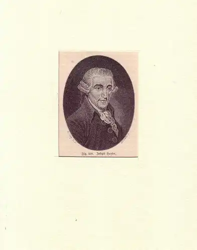 PORTRAIT Joseph Haydn. (1732 Rohrau - 1809 Wien, Komponist). Schulterstück im Dreiviertelprofil. Holzstich von A. Cloß nach K. Nemecek, Haydn, Joseph