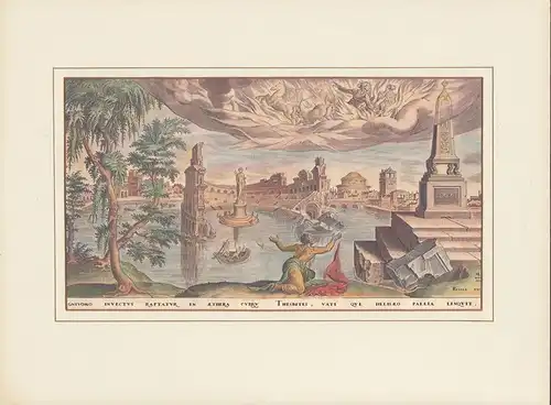Pyramus und Thisbe. Kolorierter Kupferstich von Philipp Galle, Heemskerck, Maarten van