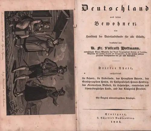 Hoffmann, K. Fr. Vollrath [Karl Friedrich Vollrath] (Bearb.): Deutschland und seine Bewohner. Ein Handbuch der Vaterlandskunde für alle Stände. THEIL 3 (von 4) apart: Enthaltend:...