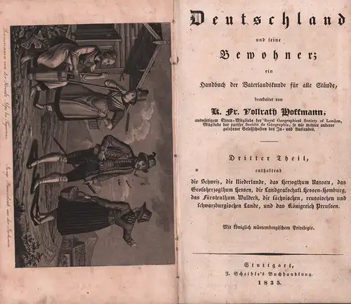 Hoffmann, K. Fr. Vollrath [Karl Friedrich Vollrath] (Bearb.): Deutschland und seine Bewohner. Ein Handbuch der Vaterlandskunde für alle Stände. THEIL 3 (von 4) apart: Enthaltend:.. 