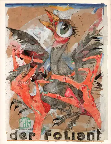 Janssen, Horst: Der Foliant [Ausstellungskatalog]. Eine exhibitionistische Dokumentation der Unfallgeschichte. Von den ersten Versuchen in die Zeichnung zu finden bis zur Rückkehr ins Metier, "Blinde".. 