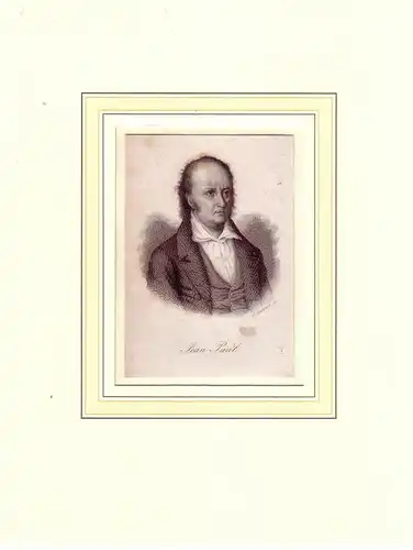 PORTRAIT Jean Paul. (1763 Wunsiedel - 1825 Bayreuth, Dichter). Brustbild im Dreiviertelprofil. Stahlstich von M. Lämmel, Jean Paul [d.i. Johann Paul Friedrich Richter]