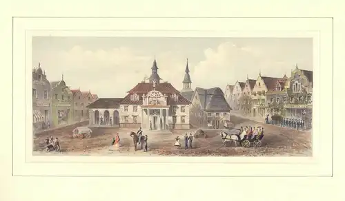 Stadthaus in Altona. Getönte Kreidelithographie, zart handkoloriert, Kirby, F. W. [William Forsell]