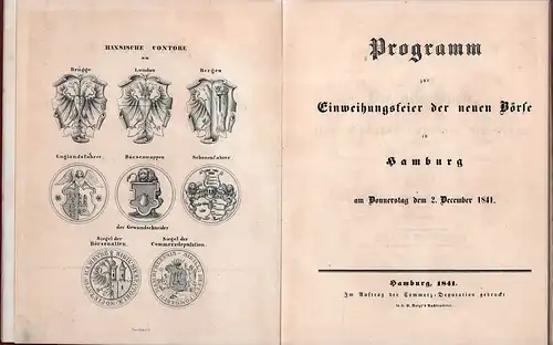 Kirchenpauer, G. H. [Gustav Heinrich]: Die alte Börse, ihre Gründer und ihre Vorsteher. Ein Beitrag zur hamburgischen Handelsgeschichte. (Im Auftrag der Commerz-Deputation gedruckt). 